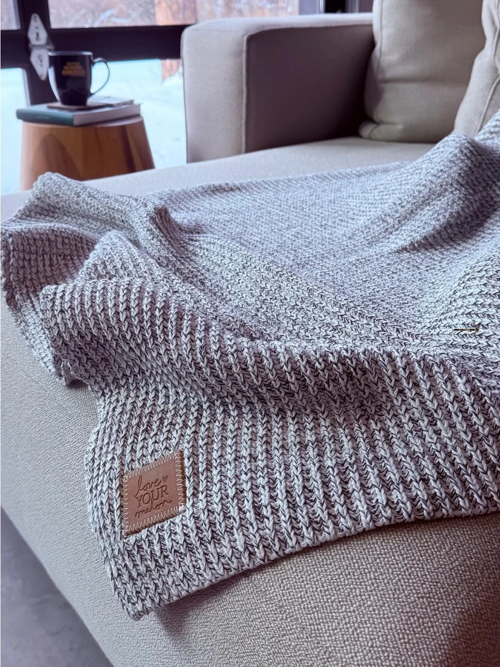 Love Your Melon Black Speckled 100% Cotton Blanket